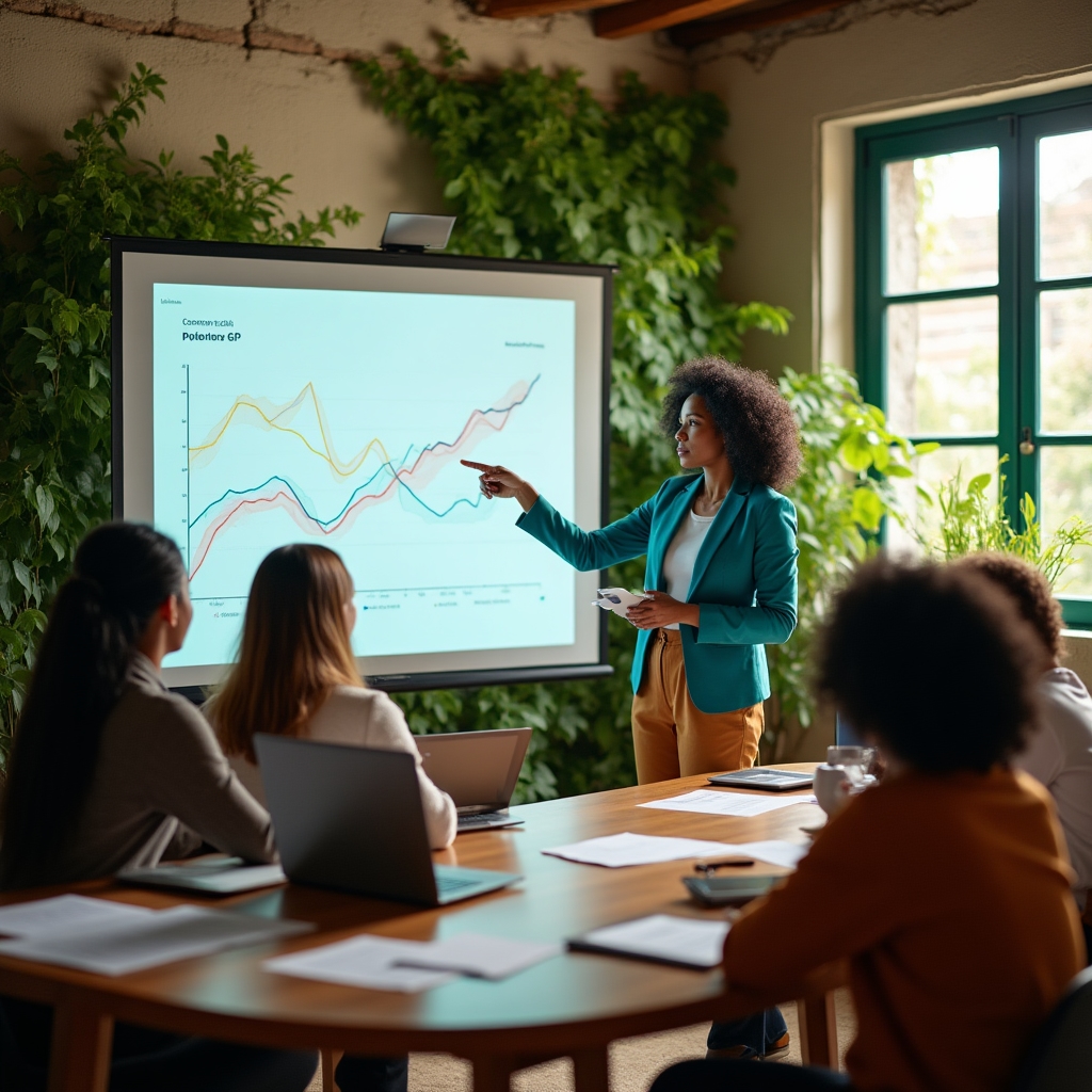 Journalists engaged in an economic education workshop in Colombia